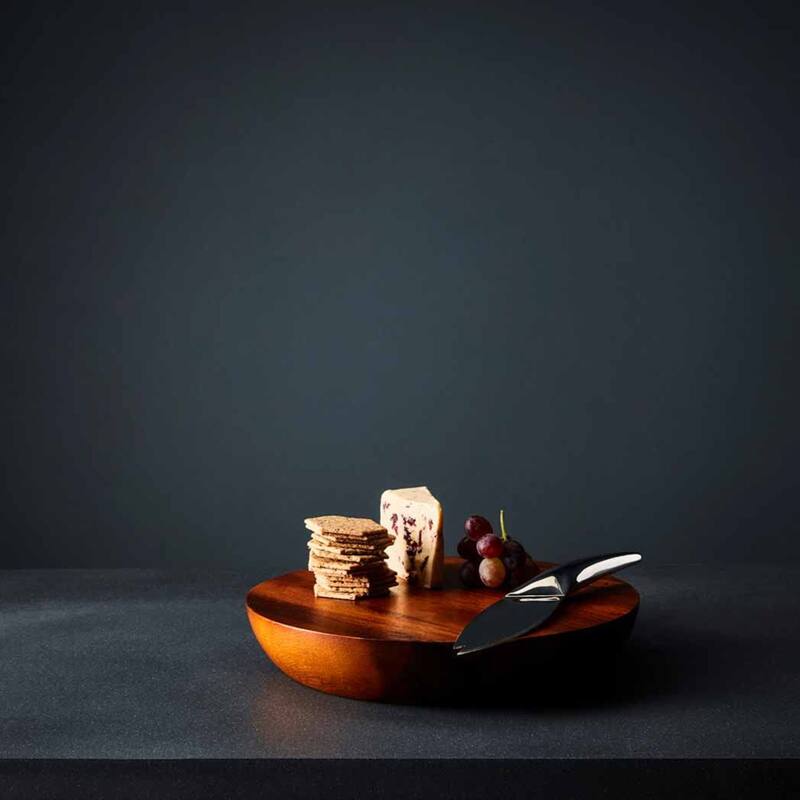 Nambe Harmony Cheese Board with Knife - 15.5" x 13" x 2.5"