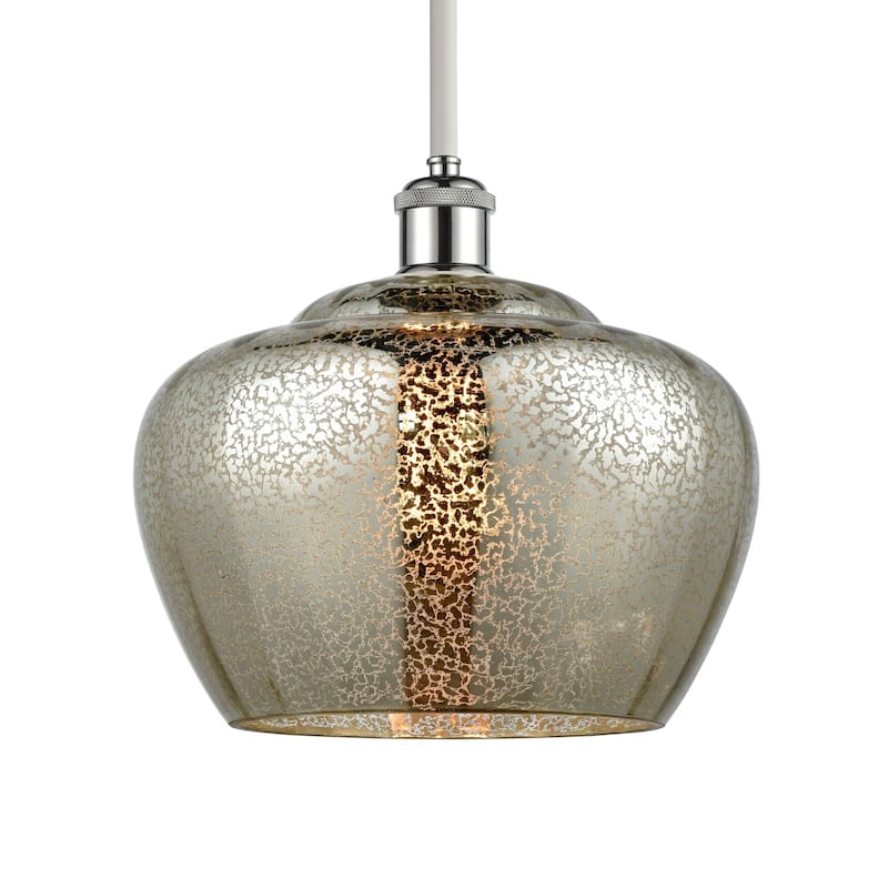 Innovations Lighting 516-1S-11-11-L Fenton Pendant Fenton 11" Wide - Mercury / White and Polished Chrome