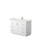 preview thumbnail 109 of 168, Miranda Single Vanity Set, Cultured Marble Top, No Mirror 48-Inch Single - White, Gold Trim, White Cultured Marble Top