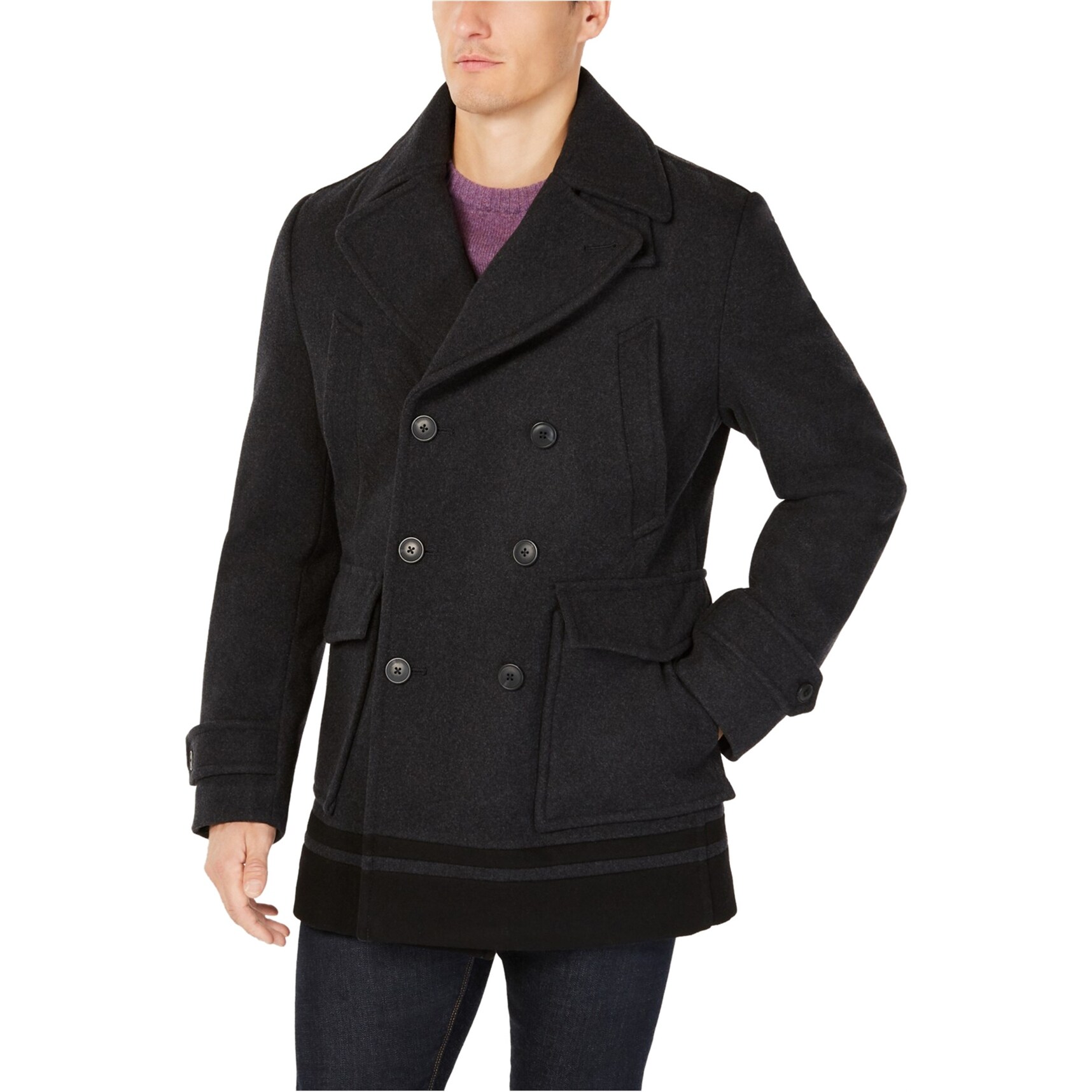 calvin klein men's wool coat
