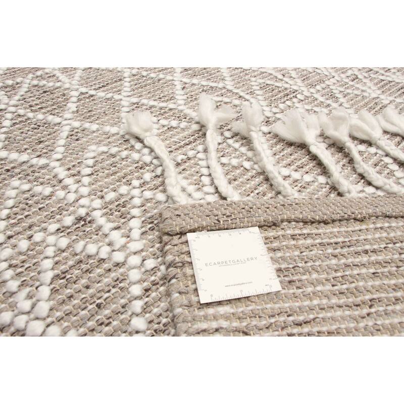 ECARPETGALLERY Braid weave Sienna Taupe Wool Rug - 4'11 x 7'10