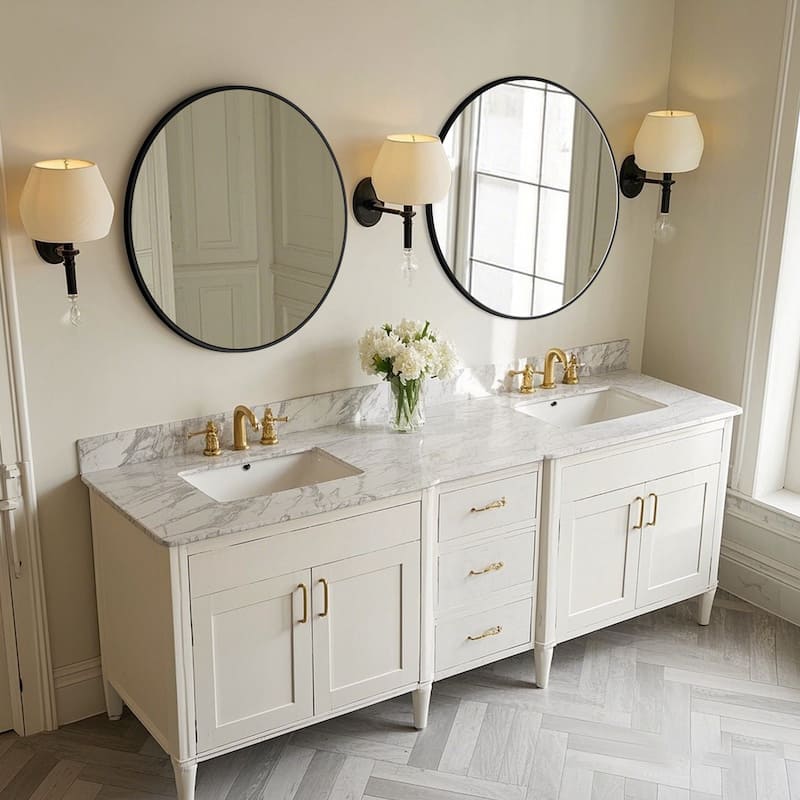 Modern Bathroom Wall Mounted Round Vanity Mirror