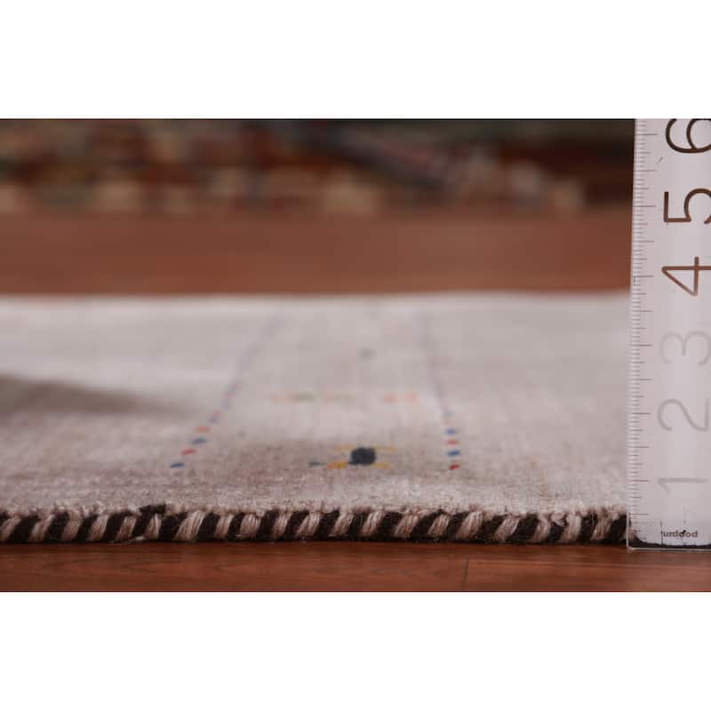 Hand Knotted Oriental 100% Wool Carpet Tribal Animal Pictorial Brown Gabbeh Area Rug - 4' 11'' X 2' 11''