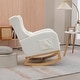 preview thumbnail 18 of 59, High back Upholstered Accent Rocking Chair Nursery Chair With Retractable Footrest