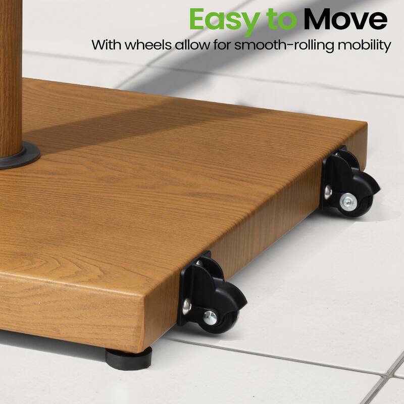 45LBS Outdoor Patio Square Concrete Market Umbrella Base Stand with Wheels