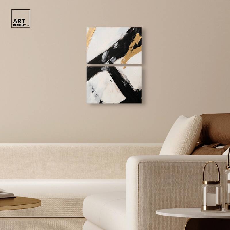 Weight of Black I Canvas Set of 2 by Art Remedy, Gallery Wrapped