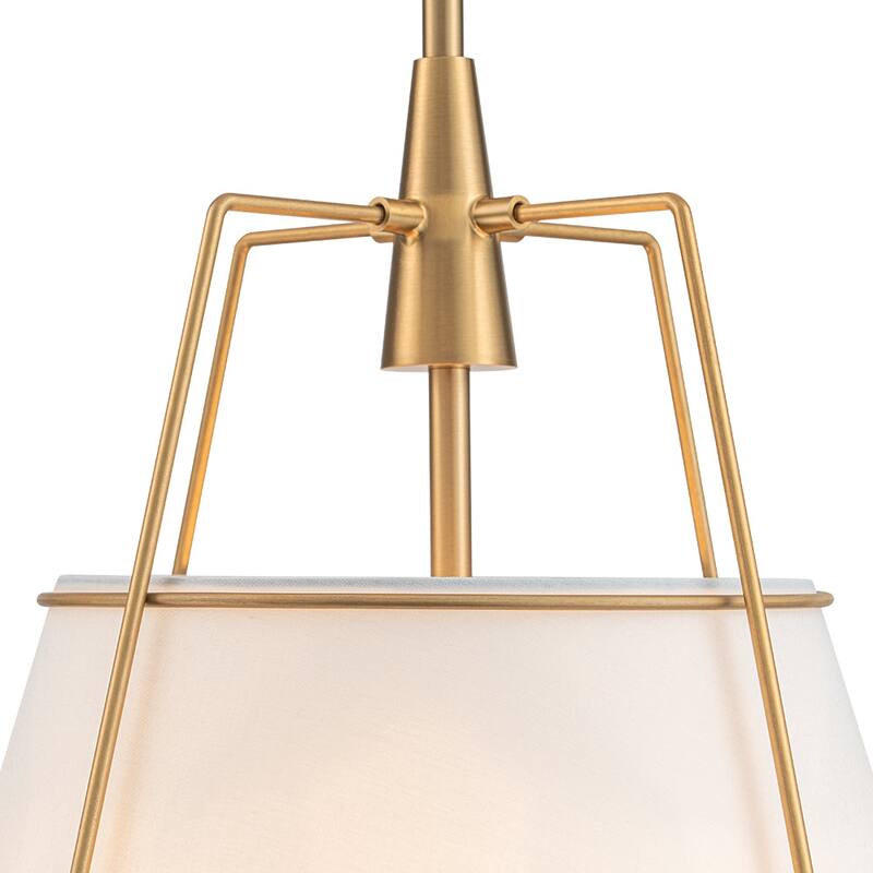 Mid Century 4-Light Conical Fabric Shade Lantern Pendant Ambient Light