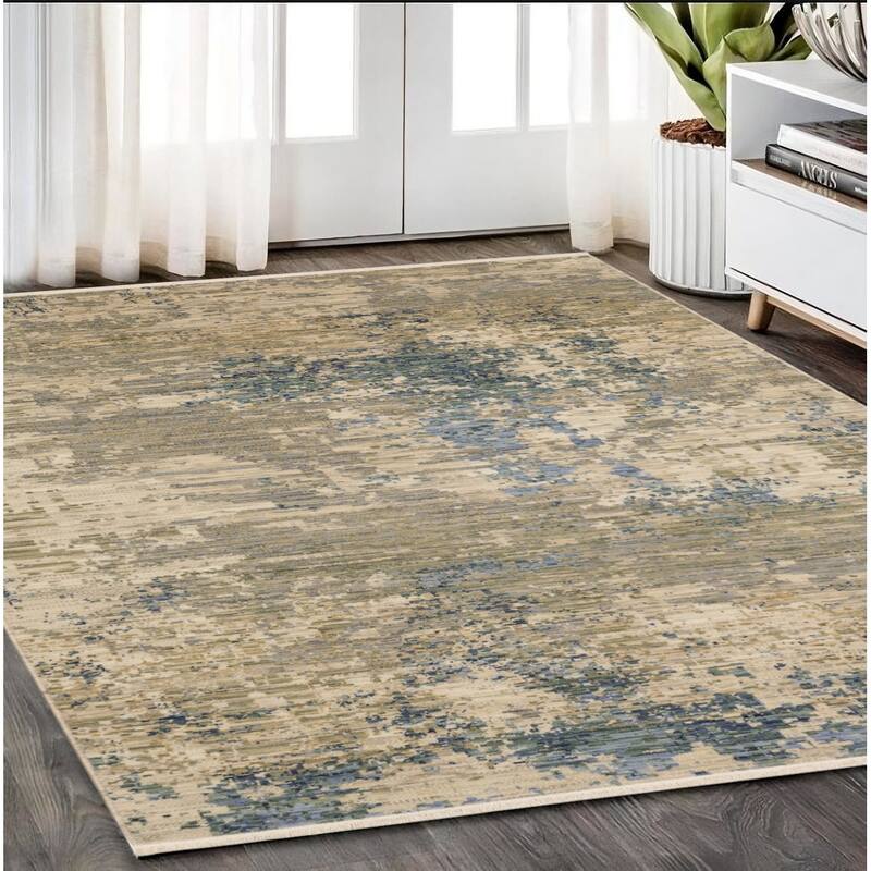 HomeRootsAbstract Modern Rectangle Area Rug - 92.52' X '62.99' X '0.32