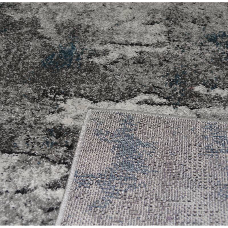 Synergy Cream Blue Contemporary Stylish Abstract Area Rug