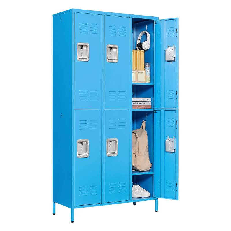 2 Tier Metal Lockers with 6 Doors for Employee School Gym