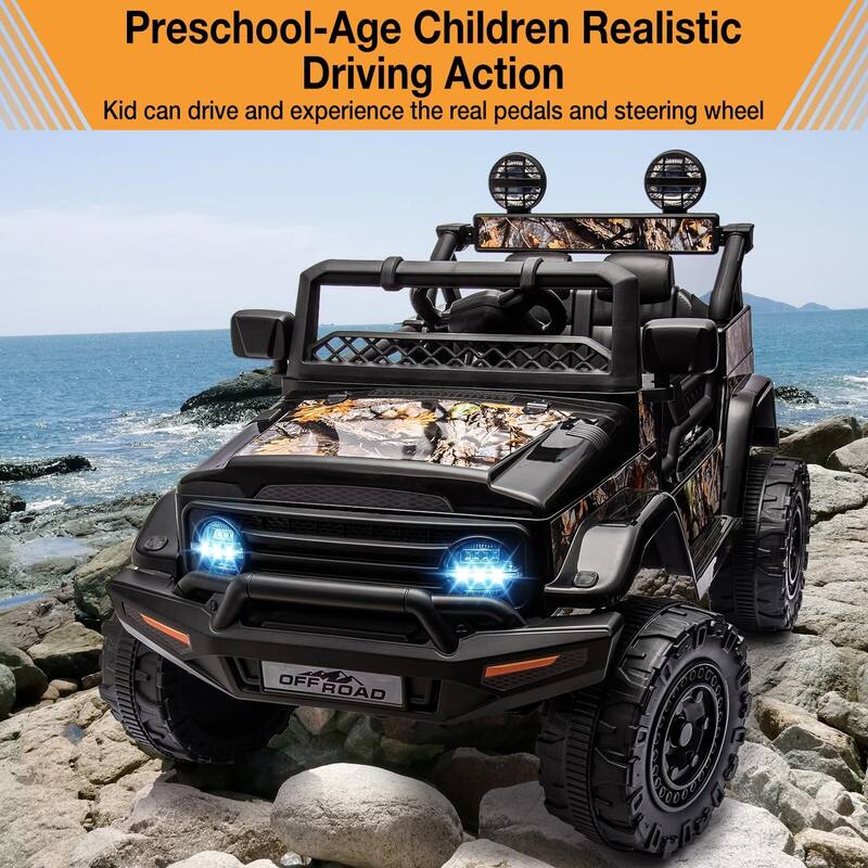 Kids Ride On Truck Car w/Parent Remote Control, 12V Power Wheel Electric Car for Kids