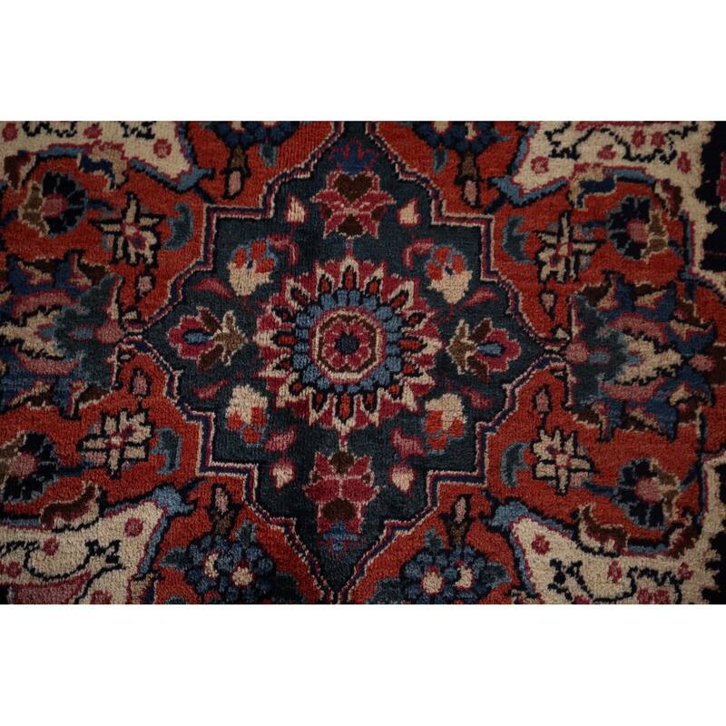 Traditional Mashad Persian Large Vintage Rug Handmade Wool Carpet - 10'0"x 16'6"