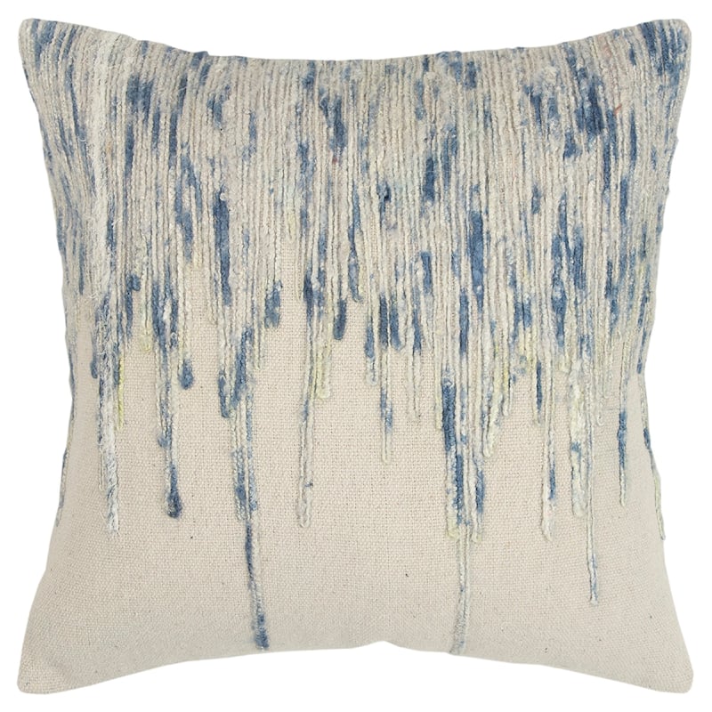 Rizzy Home Abstract Throw Pillow - Cover Only - Natural/Blue