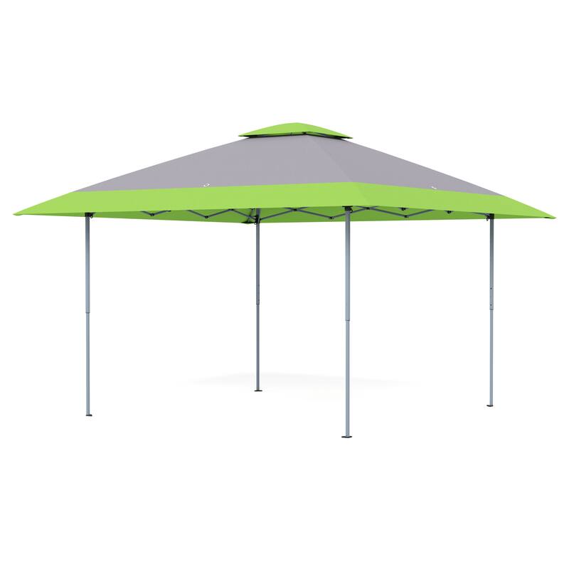 13' x 13' Outdoor Canopy Patio Gazebo Reinforced garden Pop-up Canopy Tentwith Elegant Corner Curtain - 13x13ft
