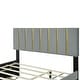 preview thumbnail 13 of 12, Upholstered Frame Platform Queen Size Bed with 2 Drawers, Pull-out Trundle and Classic Metal Strip Headboard Design Wingback Bed