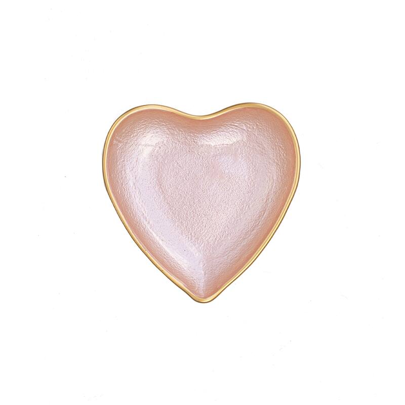 Baroque Glass Pink Heart Plate