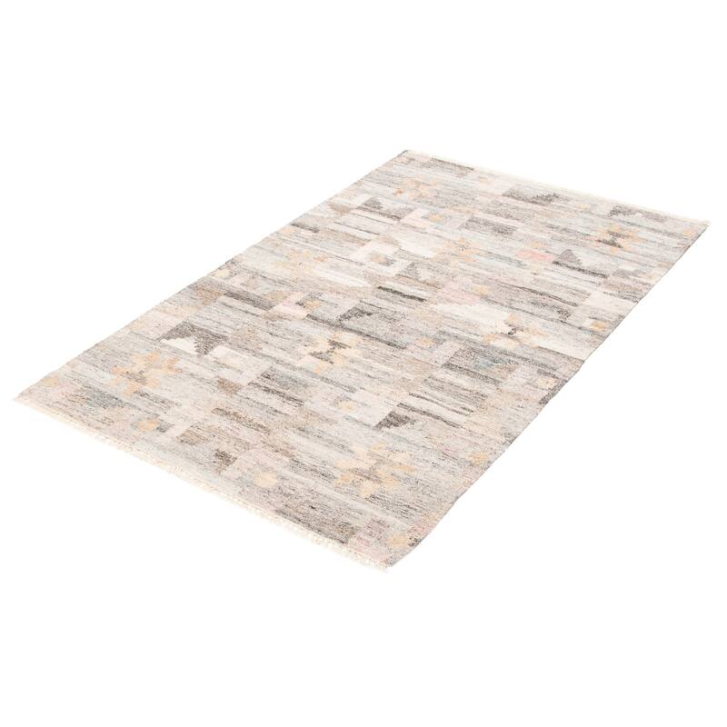 ECARPETGALLERY Flat-Weave Ankara FW Grey Wool Kilim - 5'1 x 8'0