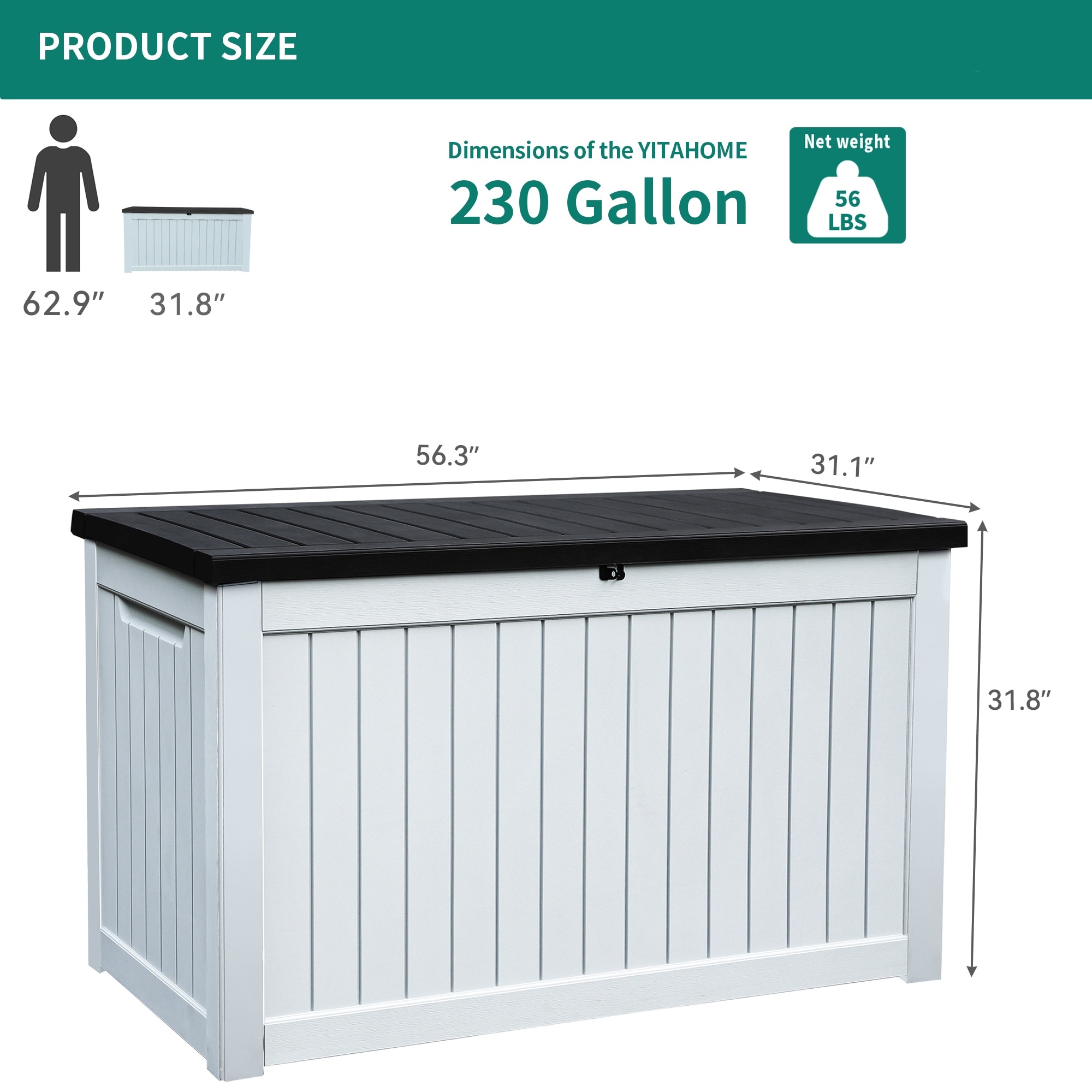 Yitahome  200 Gallon Large Deck Box Rattan Outdoor Storage