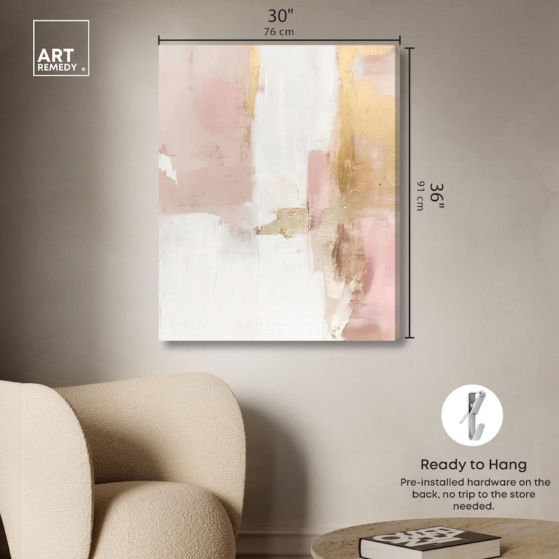Blush Gold Shimmer I Canvas by Art Remedy, Gallery Wrapped