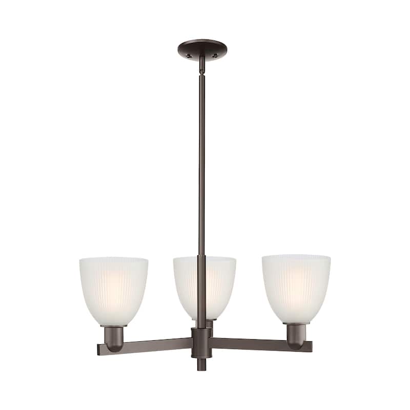 Innovations Lighting Endless Possibilities Arcadia - Castile - 3 Light 28" Stem Hung Chandelier - Oil Rubbed Bronze/White