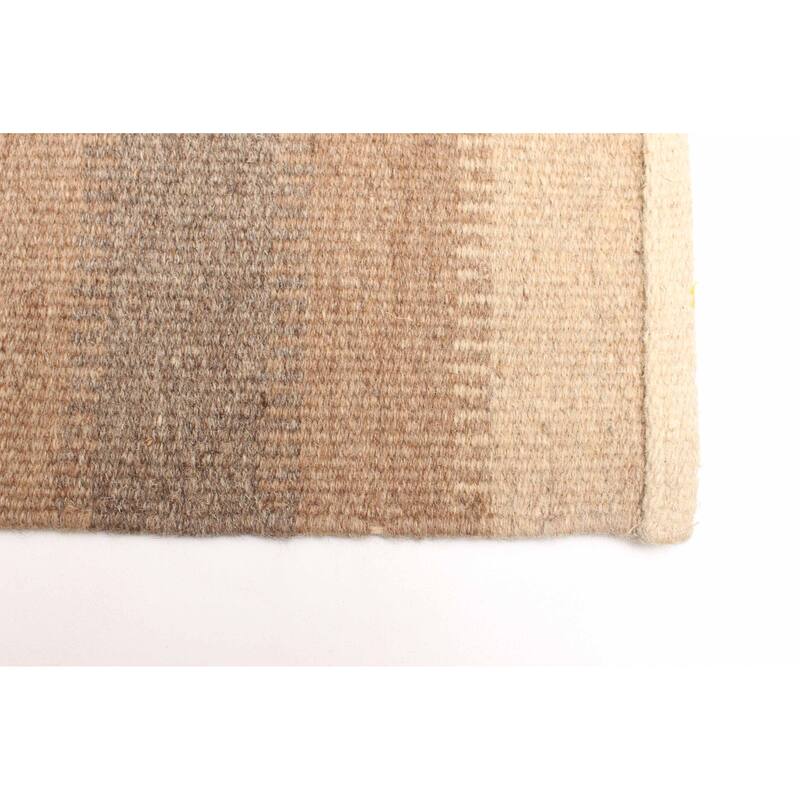 ECARPETGALLERY Flat-Weave Ankara FW Cream Wool Kilim - 5'6 x 7'11