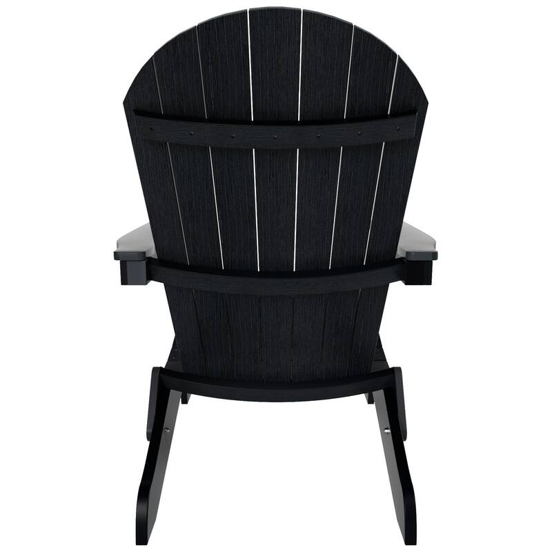 Vineyard HIPS Outdoor Folding Eco-Friendly Seashell Adirondack Chair with Ottoman & Side Table (3-Piece Set)