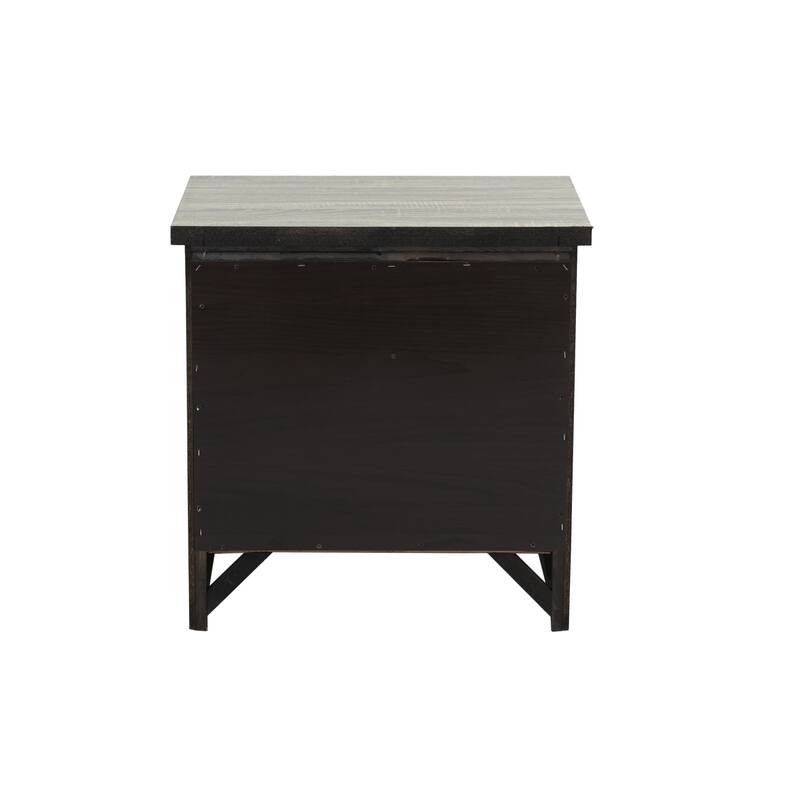 Natural Finish Wooden Nightstand, 2 Drawers, Storage, Bedroom Furniture Essential