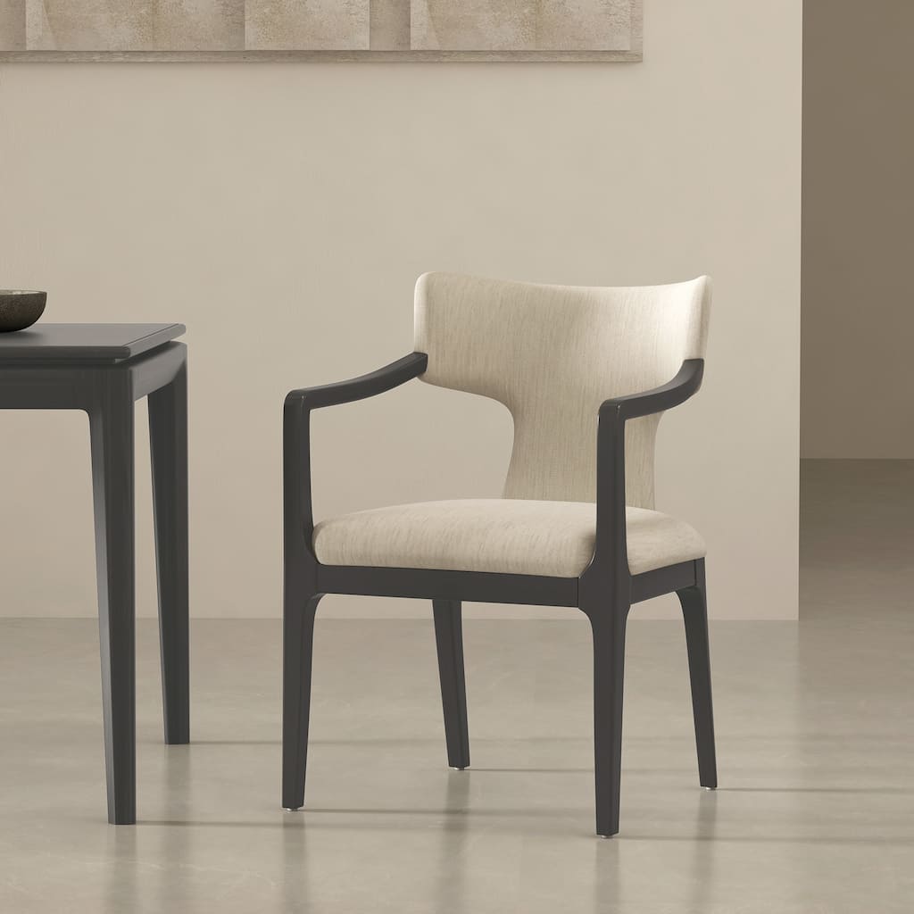 Eloria Chenille Wood Dining Room Armchair