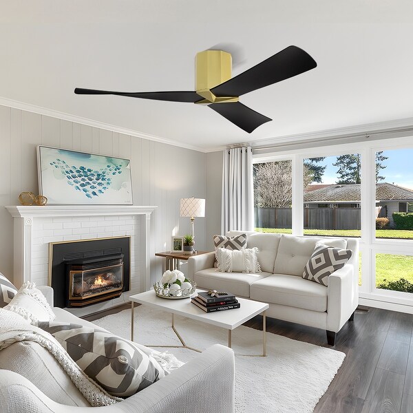 MLiAN 52 In. Flush Mount Indoor Ceiling Fan with Remote - 52