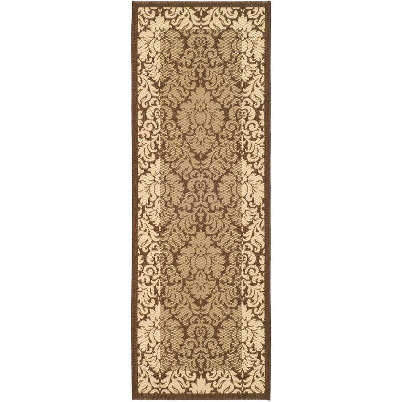 SAFAVIEH, Courtyard Foelke Indoor/ Outdoor Patio Backyard Rug - 2'3" x 6'7" Runner - Brown/Natural