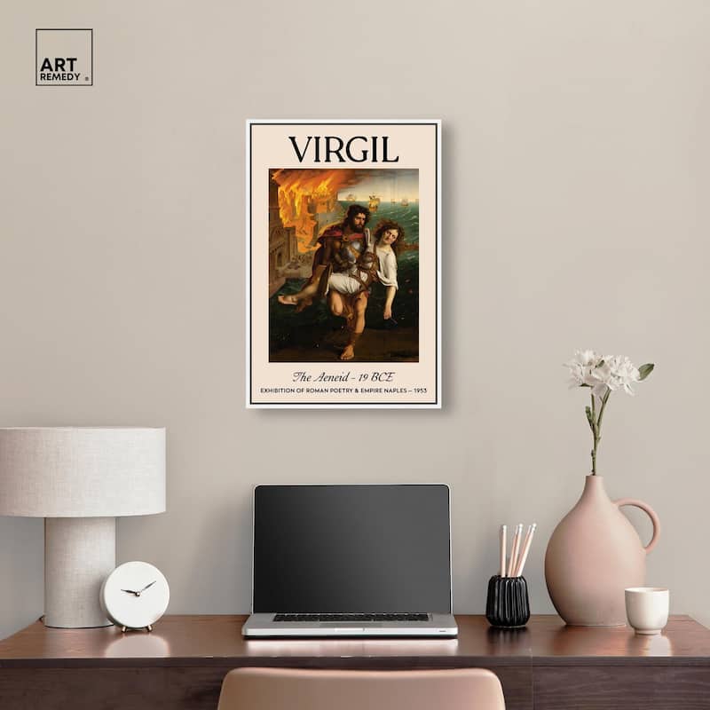 Burning of Troy Canvas by Art Remedy