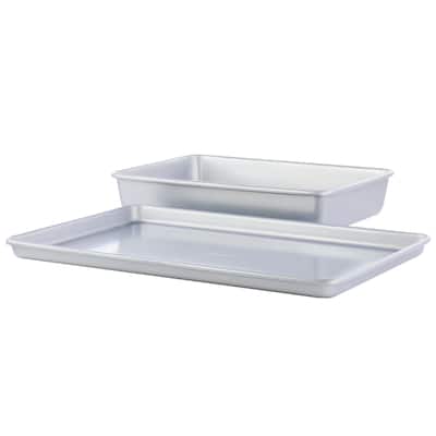 Martha Stewart Everyday Bakeaway 2Pc Carbon Steel Bake Pan Set Silver