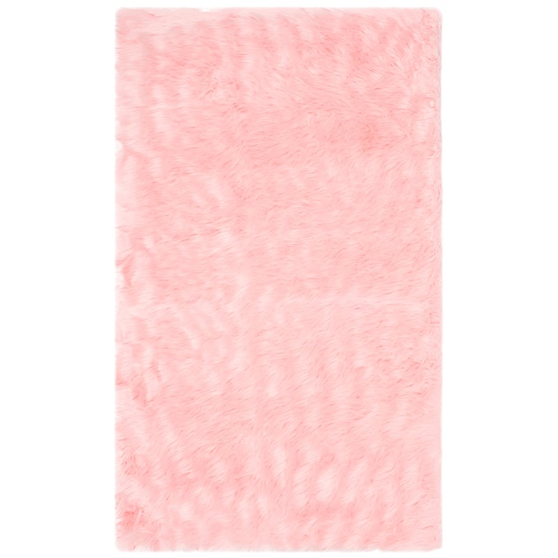 SAFAVIEH Faux Sheep Skin Alexandria 2.4-inch Thick Rug - 2'6" x 4' - Pink - Rectangle