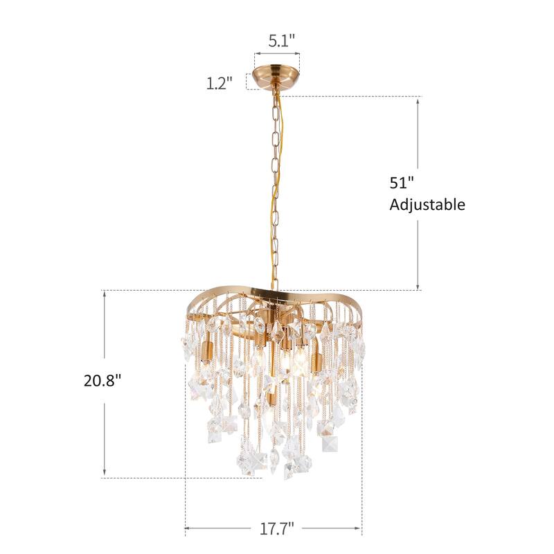 6-Light Crystal Cascade Statement Chandelier