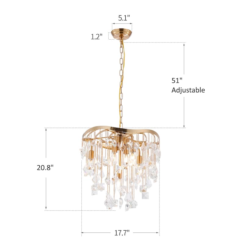 Halcyon Medium Three Tier Chandelier (Gold or Silver)