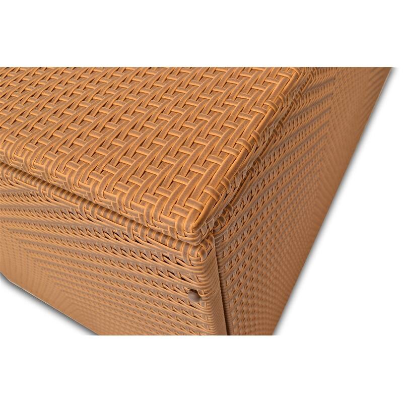 Large Outdoor Resin Wicker Storage Box with Waterproof Lid