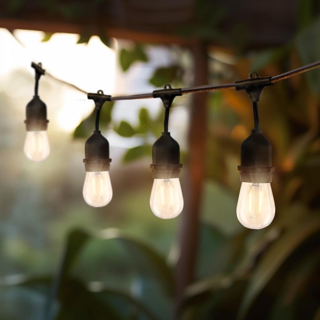 Brightech Ambience Pro 7-Light 24 ft. Outdoor Plug-in 2W 2700k LED S14 Hanging Edison Bulb String-Light
