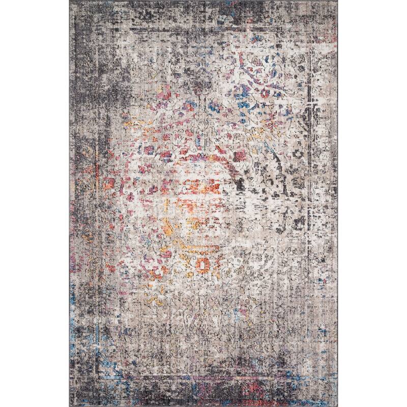 Alexander Home Athens Medallion Abstract Modern Distressed Area Rug