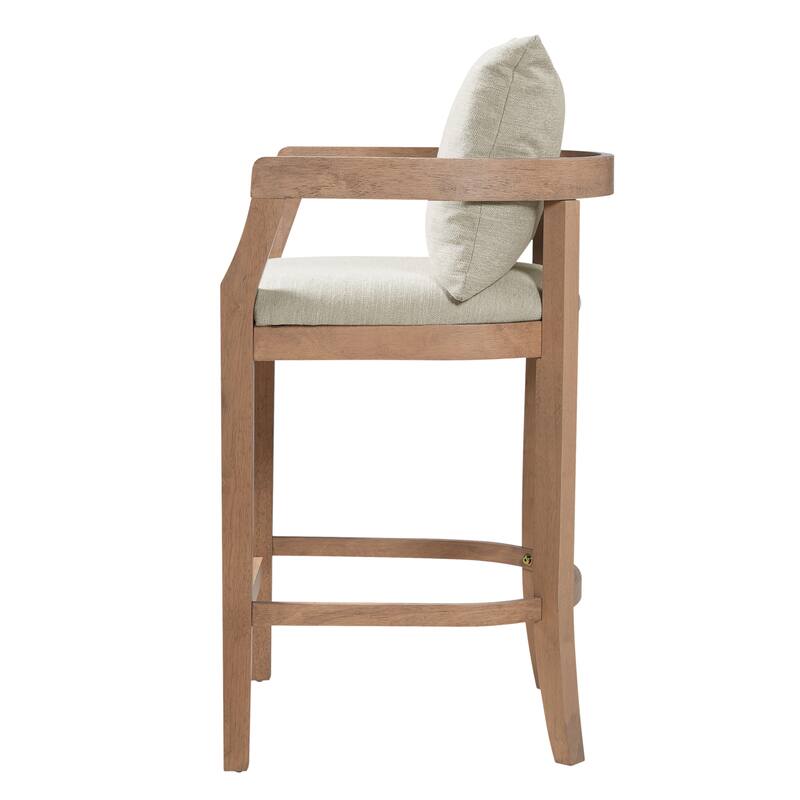 Christopher Knight Home - Rosdale Modern Upholstered Counter Height Bar Stool with Armrests, Padded Seat & Backrest, Set of 2