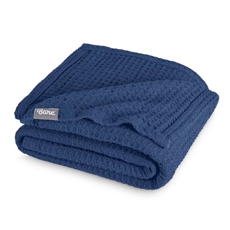 Bare Home Cotton Waffle Bed Blanket