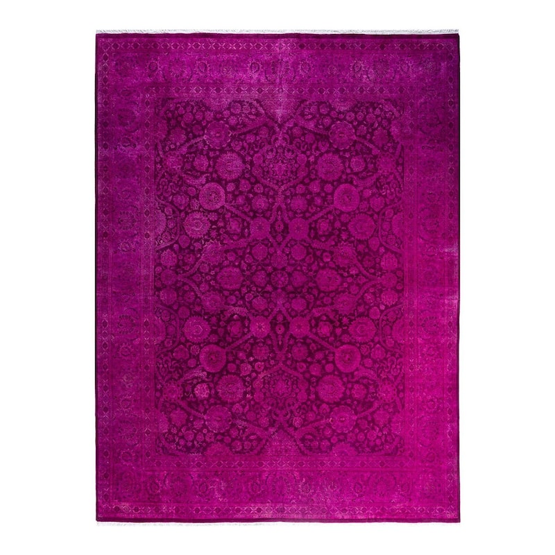 Fine Vibrance One-of-a-Kind Hand-Knotted Area Rug - Pink, 8' 1" x 10' 5" - 8' 1" x 10' 5"