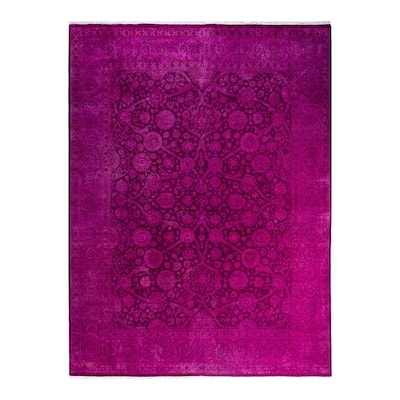 Fine Vibrance One-of-a-Kind Hand-Knotted Area Rug - Pink, 8' 1" x 10' 5" - 8' 1" x 10' 5"