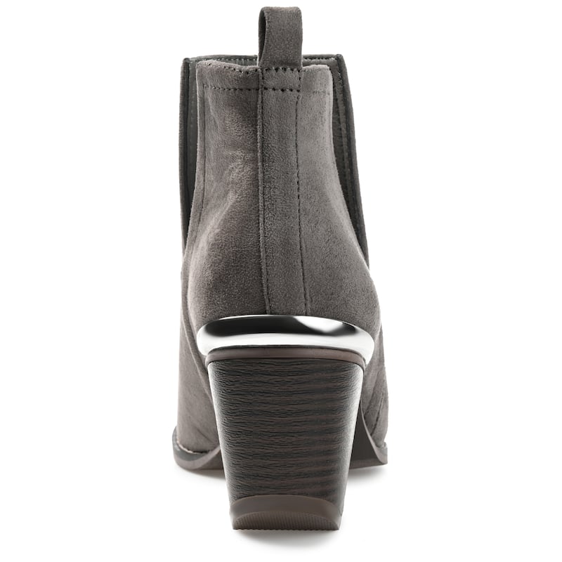 Journee Collection Women's Issla Pull On Stacked Heel Booties