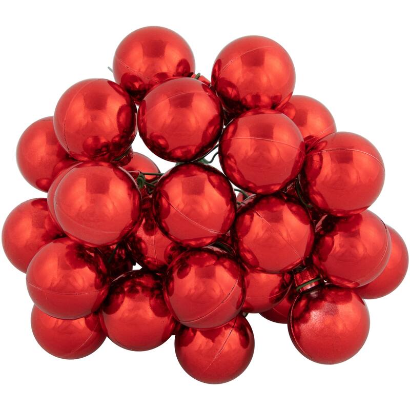 Red Shatterproof Ball Ornament Christmas Pick - 6.75" - Red