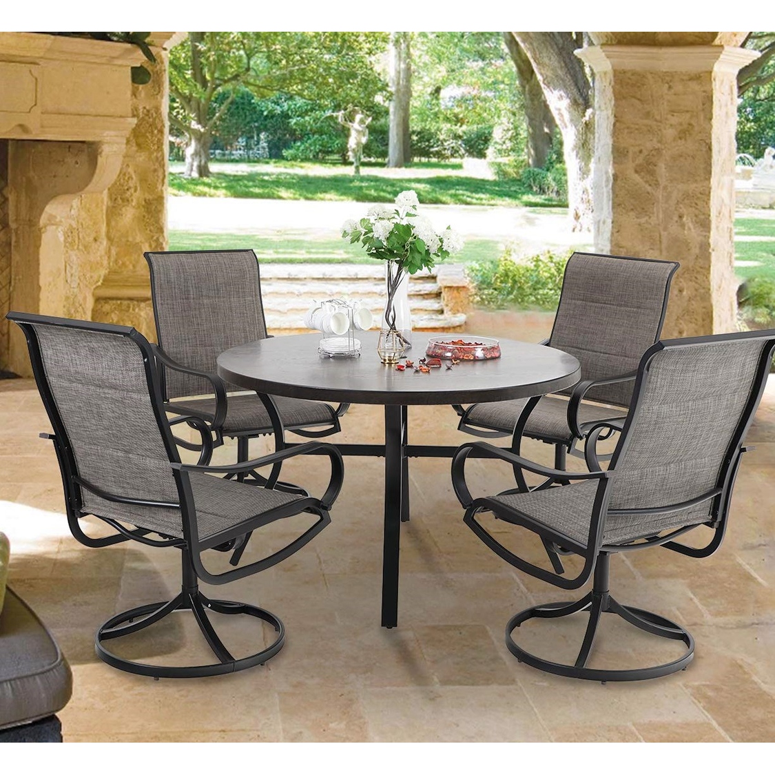 Metal outdoor dining set for 4 store