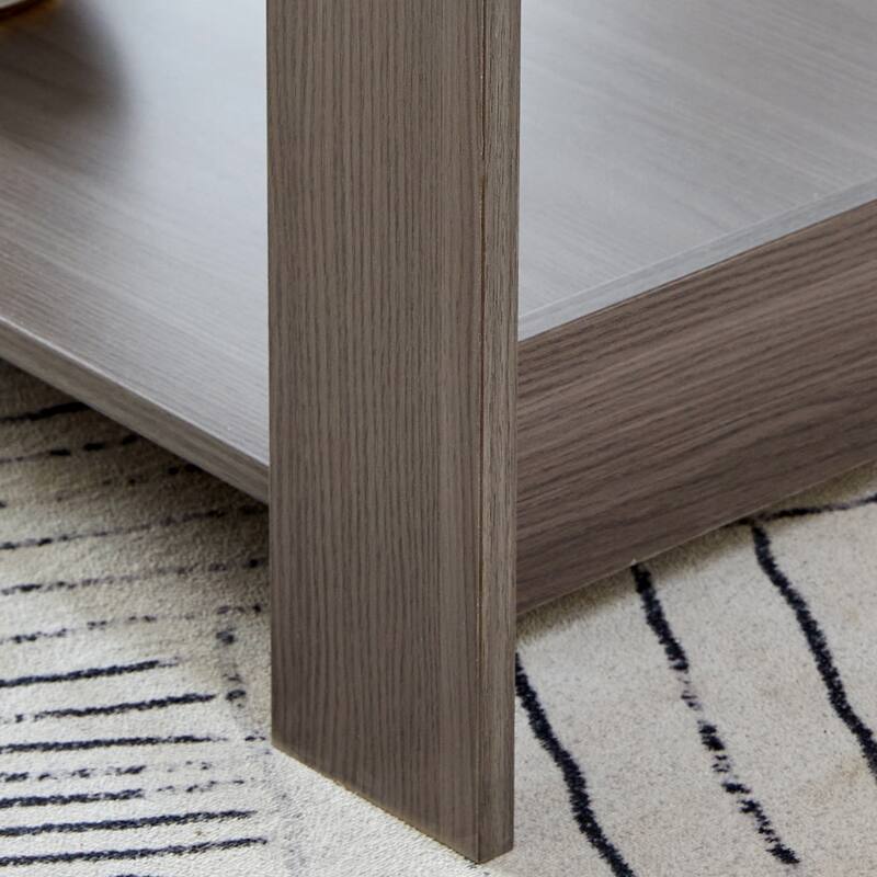 35.4" Modern Rectangular Coffee Table with Storage Shelf for Living Room, Bedroom and Study Room