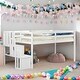 preview thumbnail 7 of 7, Modern Twin Size Loft bed With Staircase And Storage Or Entertainment Space for Bedroom
