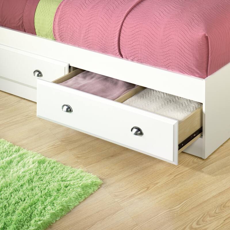 Twin Storage Bed with Drawers - Modern Style Platform Bed Frame - Under Bed Storage Solution