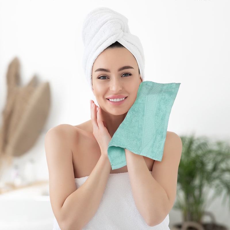Cotton Washcloths Set, Highly Absorbent and Comfort Washcloth, Essential Face Towel for Bathroom, Spa, Gym 13" x 13"