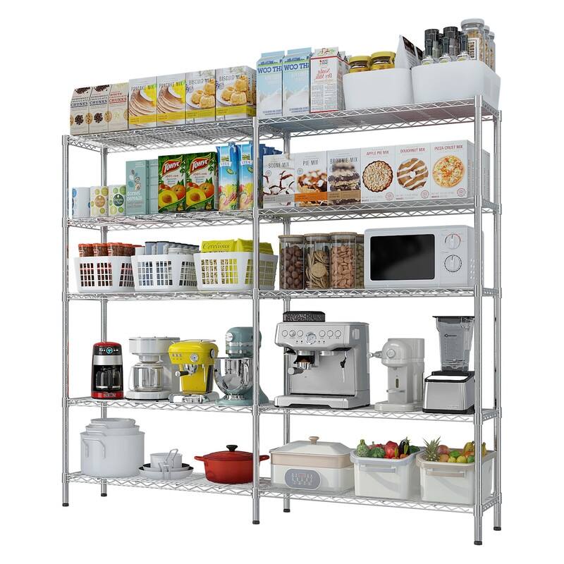 4-Tier Steel Height -Adjustable Storage Rack Heavy Duty Shelving Unit